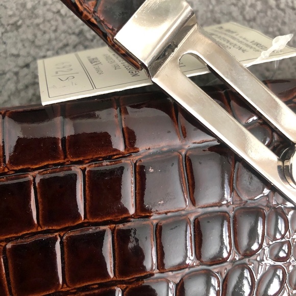 New CDN Fratelli brown croc patent leather bag CAD - Picture 10 of 11